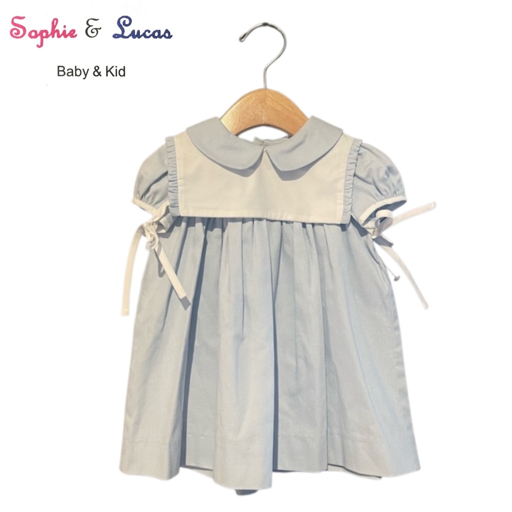 Sophie and Lucas Corduroy Baby Blue Dress
